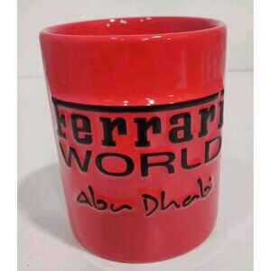 Ferrari World Text Logo Abu Dhabi Coffee Mug Red  Souvenir Cup Licensed Product